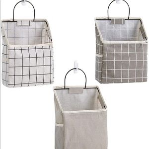 Fabric wall hanging storage caddys, 3 pack